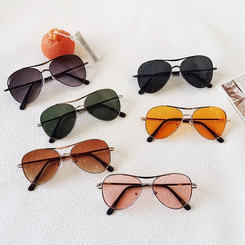 Kids Aviator Sunglasses Fashion Retro UV Protection Metal Frame For Boys Girls