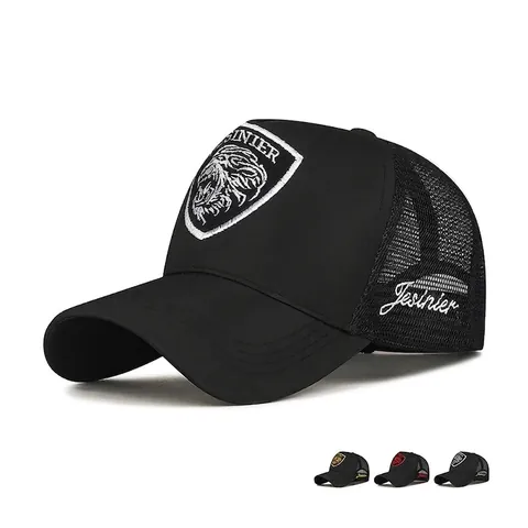 Gorra De Béisbol De Malla Transpirable Gorra Trucker Bordado Cabeza De León Snapback Ajustable Verano Aire Libre Protección Solar Unisex