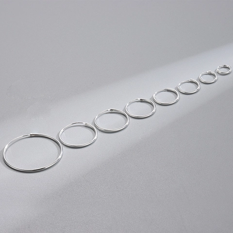 925 Sterling Silver Minimalist Round Hoop Earrings For Women Geometric Circle Earrings Gold Silver Plated Fashion Jewelry