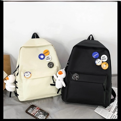 Zaino Di Moda Nylon Resistente Grande Capacità Borsa Da Scuola Per Studenti Stile Giapponese Coreano Unisex