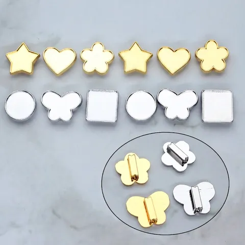 Ciondoli Scorrevoli Per Bracciale DIY Lega Di Zinco Base Vuota Cuore Stella Rotonda Per Creazione Di Gioielli