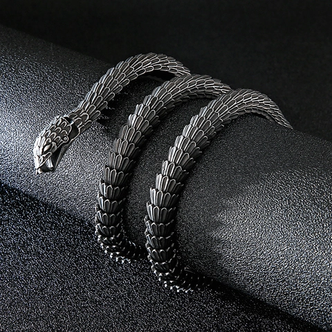 Vintage Snake Head Scale Chain Necklace Stainless Steel Punk Hip Hop Jewelry For Men And Women Jewelry Accessory