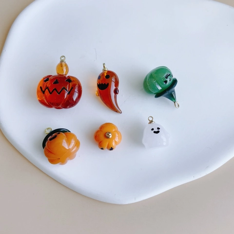 Breloques Halloween Résine Citrouille Fantôme Pendentifs Pour Création Bijoux Accessoires Festifs Boucles Oreilles Collier