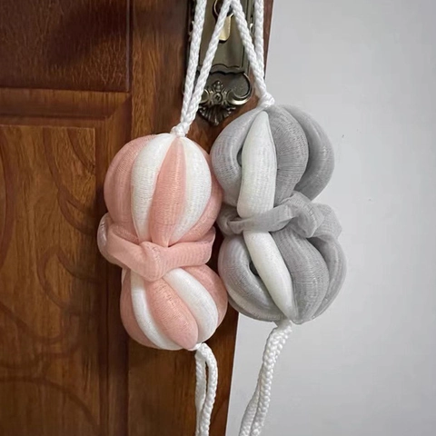 Dual Color Badeball Hohe Dichte PE Mesh Loofah Körper Scrubber Für Dusche Reichen Schaum Seil Dehnbaren Rückenstreifen