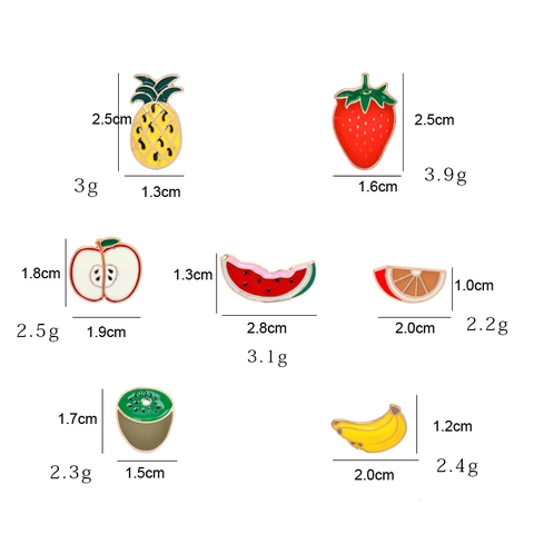 Spilla in Smalto a Forma di Frutta Creativa in Lega Anguria Fragola Ananas Banana Kiwi Distintivo Pin Gioielli per Decorazione Vestiti