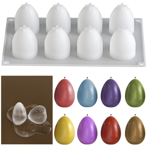 Multi Cavity Egg Shaped Silicone Mold For DIY Candle Resin Casting Chocolate Baking Easter Party Decor