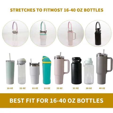 Cinturino Per Manico Per Bottiglia D Acqua Intrecciato A Mano Con Anello In Silicone Per Grandi Bicchieri Accessorio Portatile