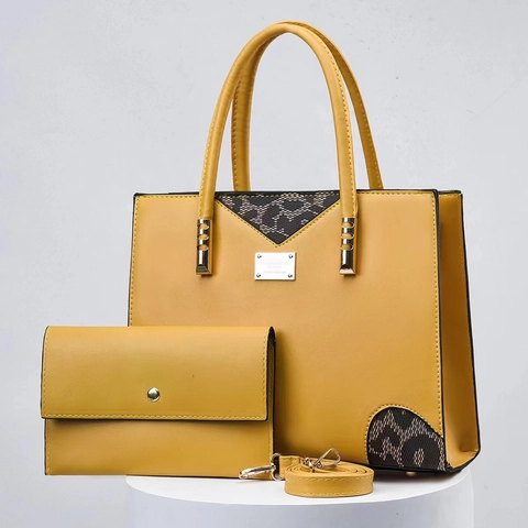 Women Handbag And Wallet PU Leather Leopard Print Patchwork Large Capacity Shoulder Crossbody Street Fashion Casual