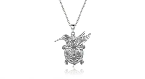 925 Sterlingsilber Meeresschildkröte Anhänger Halskette Für Damen Minimalistisch Tieranhänger Strass Schmuck O-Kette Geschenk