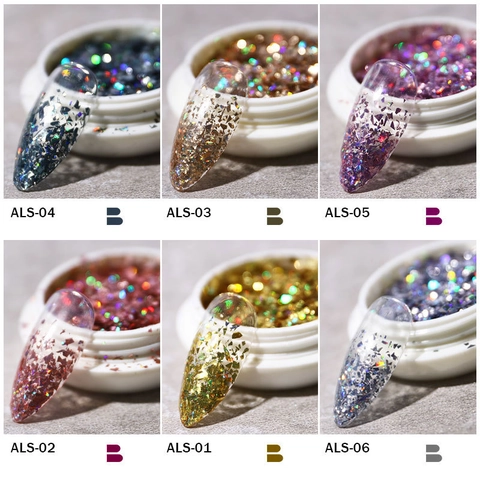 Irregular Holographic Nail Sequins Iridescent Laser Starry Sky Fragments Sparkling Manicure Art DIY Decoration