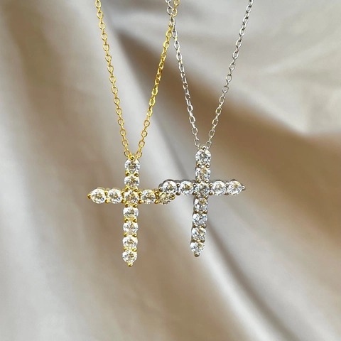 Collana Con Pendente A Croce In Argento Sterling 925 Da Donna Con Zirconi Cubici Scintillanti Gioielli Eleganti Minimalisti