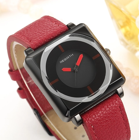 Women Square Quartz Watch Waterproof Fashion Minimalist Analog Wristwatch With Stainless Steel Back And Leather Strap