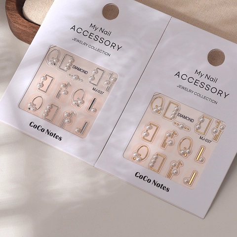 Adesivi Per Unghie 5D In Rilievo Con Perla Artificial Sintetica E Cornice In Lega Decalcomanie Per Manicure Autoadesive Matrimonio Donne