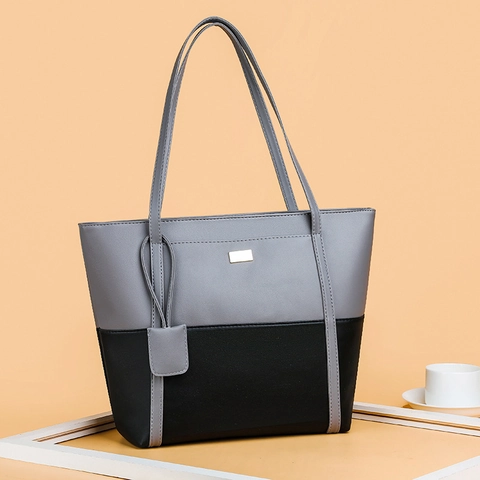 Damen Totebag PU Leder Patchwork Große Kapazität Minimalistisch Mode Täglich Pendeln Handtasche Umhängetasche