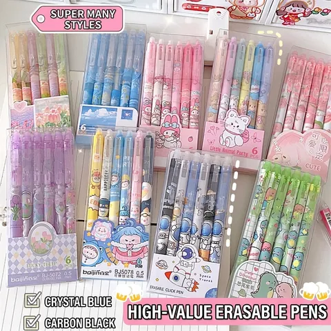 Einziehbare Radierbare Gelschreiber Süße Cartoon Kawaii Ästhetik Schreibwaren Kunststoff Edelstahlspitze 0.5 Für Schüler