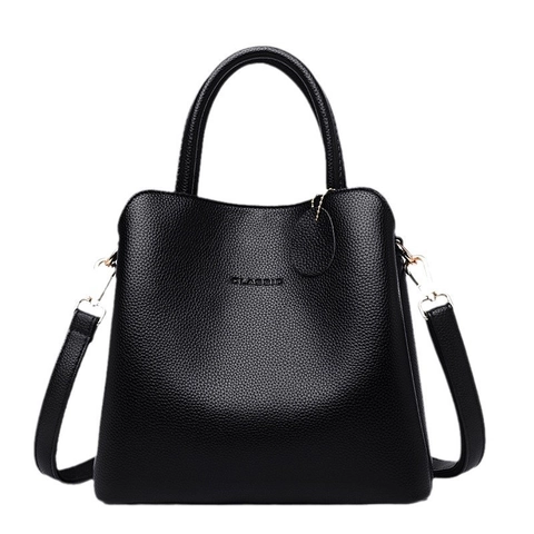 Damen Handtasche PU Leder Lychee Muster Schulter Umhängetasche Große Kapazität Mode Elegant Pendler Damen Top Handle