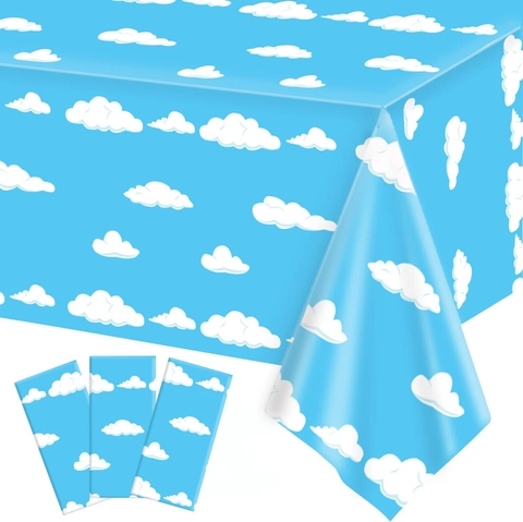 Cielo Blu Nuvola Bianca Compleanno Stoviglie Usa E Getta Tovaglia Piatti Di Carta Bicchieri Tovaglioli Striscione Posate Plastica