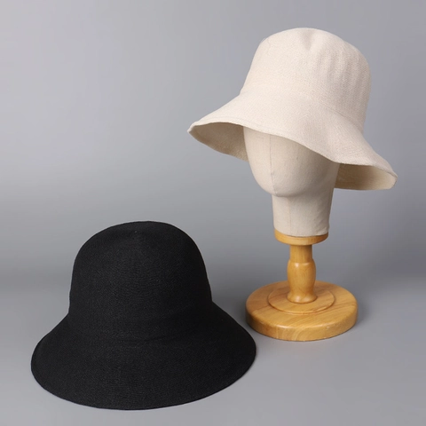 Chapeau Bob Femme été Fibre Végétale Washi Polyester Respirant Protection Solaire élégant Pliable Bord Fil Façonnable