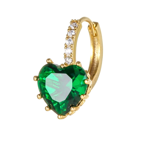 Orecchini a Cerchio Coreani di Lusso con Zirconia a Cuore in Ottone Placcato Oro 18K con Cristalli Scintillanti per Donna Regalo di San Valentino