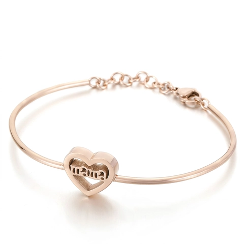Stainless Steel Bangle Bracelet Heart Butterfly Clover Infinity Elephant Charm Adjustable Extension Chain Minimalist Jewelry Women