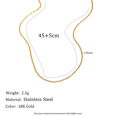 Collana A Catena Minimalista Placcata Oro 18K Acciaio Inossidabile Gioielli Versatili Da Donna