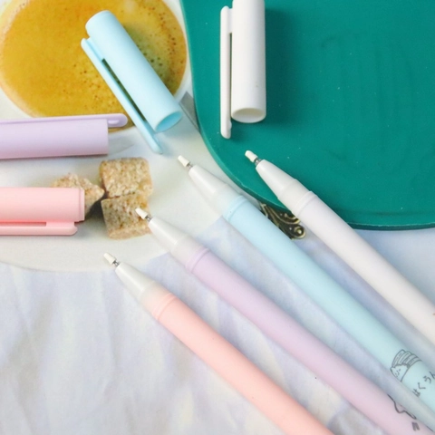 Aesthetic Gel Pens Morandi Colors Plastic Smooth Writing Needle Tip Pens For Students Office Stationery Supplies