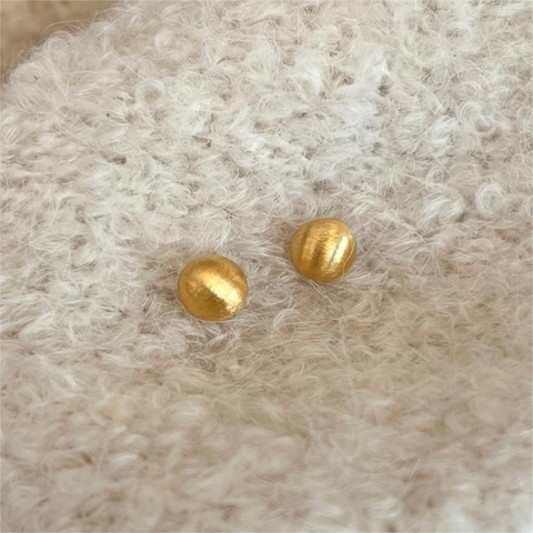 Runde Kugel Ohrstecker Mit 925 Sterling Silber Ohrstecker Gebürstetes Mattes Finish Minimalistischer Schmuck Für Damen