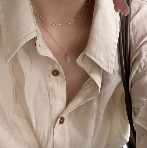 Collar De Plata De Ley 925 Bañado En Oro De 18 Quilates Cadena De Bolas Gargantilla Minimalista Para Mujer Joyas Elegantes