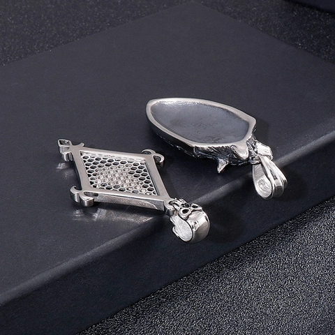 Stainless Steel Pendant Gothic Punk Skull Wolf Head Ankh Cross Shield Retro Jewelry For Men