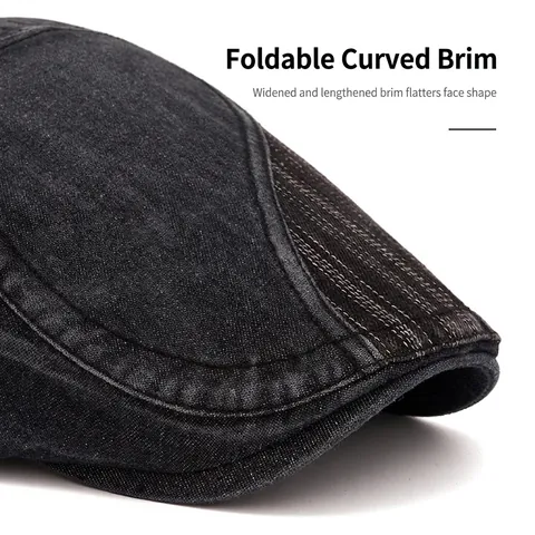Coppola In Denim Lavato Retro Stile Britannico Cappello Newsboy Per Uomo Donna Regolabile Ivy Cap Moda Cotone