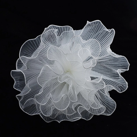 Korean Style Flower Wrapping Mesh Paper Wave Pleated Ruffle Mesh Bouquet Material For Cake Baking DIY Floral Decor