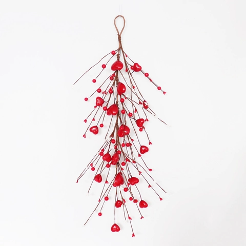 Guirlande De Vid De Bayas De Corazón Rojo Artificial Espuma Decoración Colgante Romántica Para El Día De San Valentín Boda Hogar