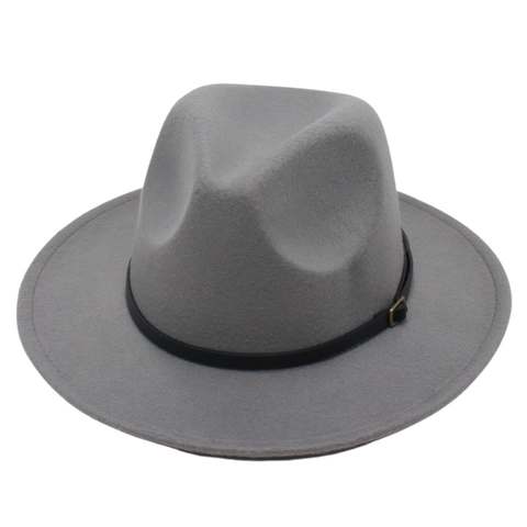 Chapeau Fedora Enfant Feutre Polyester Bord Large Jazz Cap Avec Boucle De Ceinture Style Britannique Rétro Pour Garçons Filles