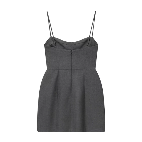 Women Mini Suspender Dress Sleeveless Slim Fit Polyester A-Line Sexy Cocktail Party Clubwear Solid Color Elegant Outfit