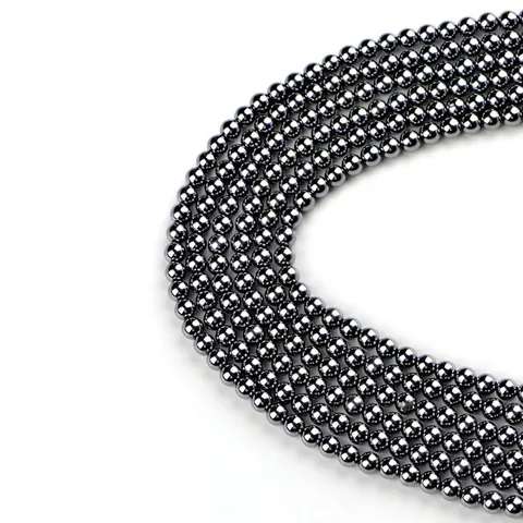 Perline Sfuse Rotonde In Teraherz Pietra Naturale Lustro Metallico Lucidato Per La Creazione Di Gioielli Fai Da Te Bracciale Collana Accessorio