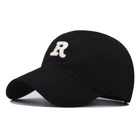 Casquette De Baseball Brodée Lettre R En Coton Lavé Vintage Grande Circonférence Chapeau Extérieur Hommes Femmes
