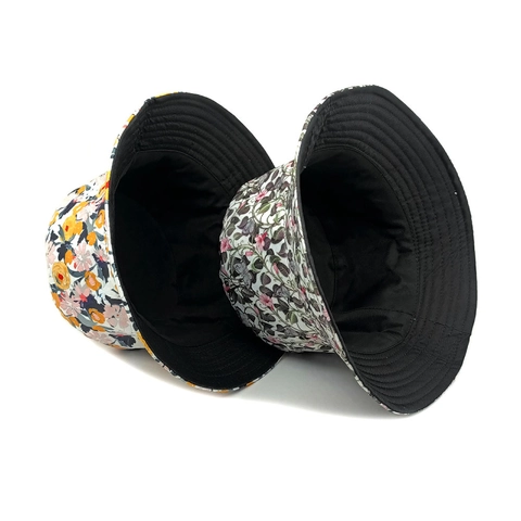 Chapeau Bob Imprimé Fleuri Motif Papillon Réversible Polyester Protection Solaire Extérieur Style Vintage Pour Femmes Été