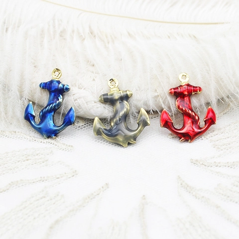 Ciondoli DIY Animali Marini Ottone Oro 18K Smalto Perla Artificial Zircone Cavalluccio Marino Delfino Ancora Conchiglia Accessori