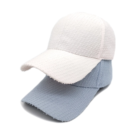 Women Baseball Cap Polyester Tweed Fabric Glitter Satin Distressed Frayed Edge Sun Protection Adjustable Casual Fashion