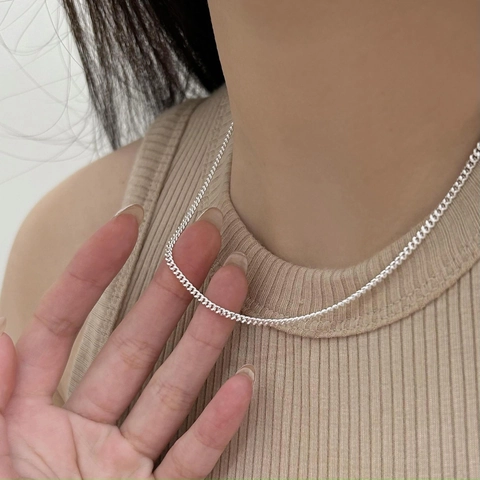 Collana A Catena Gourmette In Argento Sterling 925 Maglia Minimalista Regolabile Gioielli Per Donna Stile Coreano Ins