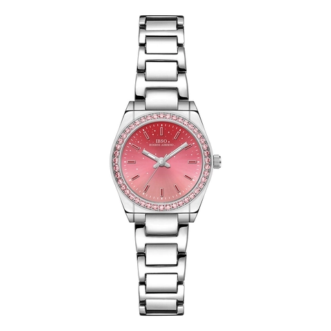 Fashion Women Quartz Watch With Stainless Steel Strap Gradient Starry Sky Dial Rhinestone Bezel Waterproof Luminous