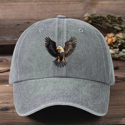 Gorra De Béisbol Con Estampado De Águila Lavada Retro Ajustable Para Exterior Protección Solar Vintage Unise