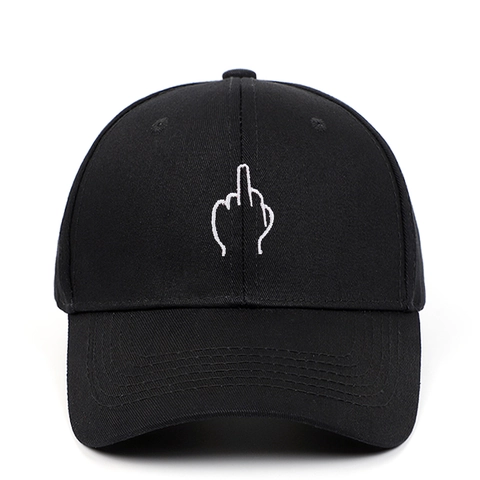 Cappello Da Baseball In Cotone Twill Ricamo Gesto Dito Medio Regolabile Cappello Parasole Per Uomini Donne Streetwear