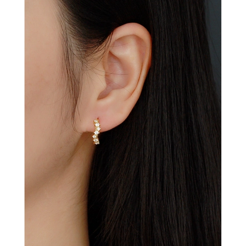 Pendientes Huggie Hoop De Plata De Ley 925 Con Circonita Diseño De Ola Joyería Minimalista Elegante Para Mujer
