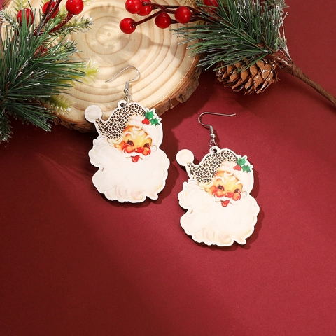 Weihnachts Ohrhänger Für Damen Süße Cartoon Weihnachtsmann Schneemann Acryl Legierung Strass Festlicher Schmuck