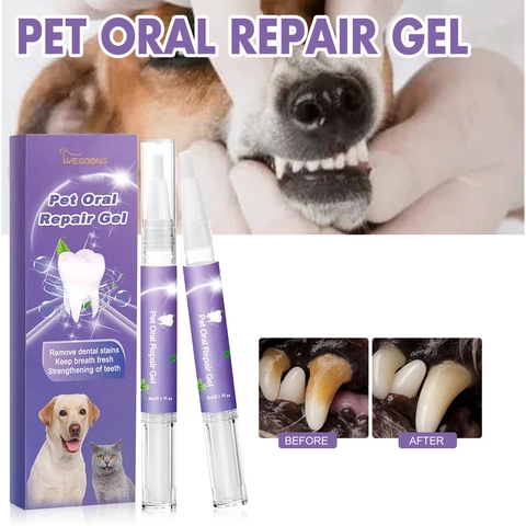 Pet Oral Repair Gel Teeth Cleaning Pen Peppermint Extract Tartar Removal Fresh Breath Gum Care For Dogs And Cats