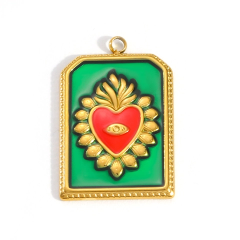 Stainless Steel DIY Pendant Enamel Heart Butterfly Flower Charm For Jewelry Making Making Accessories Fashion Jewelry Pendant