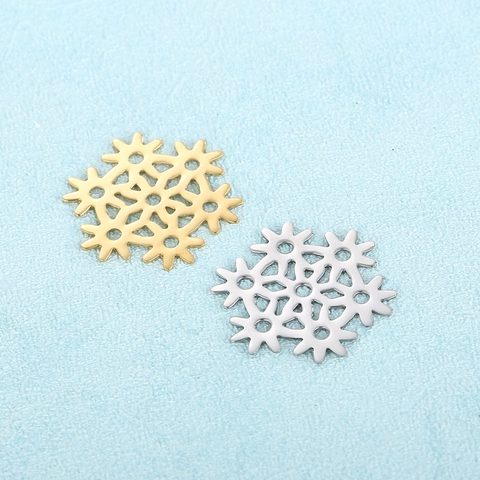 Colgantes De Copo De Nieve De Acero Inoxidable Para Hacer Joyas DIY Dijes De Invierno Para Pendientes Y Collares