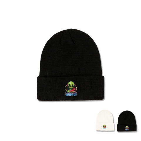 Gorro De Punto Acrílico Cálido Invierno Bordado Alienígena Moda Casual Para Hombres Mujeres