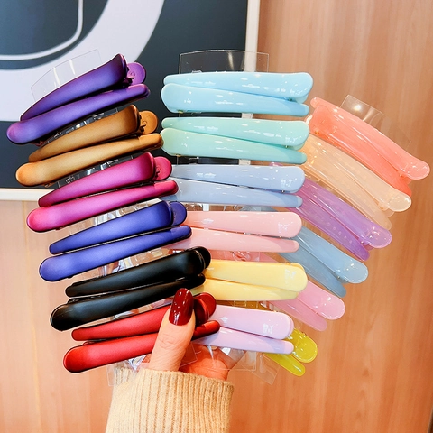Colorful Matte Plastic Duckbill Hair Clips For Women Girls Hair Styling Sectioning Makeup Washing Face Simple Fashion
